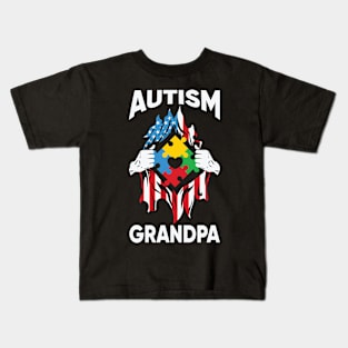 Autism Grandpa Autism Awareness Gift for Birthday, Mother's Day, Thanksgiving, Christmas Kids T-Shirt